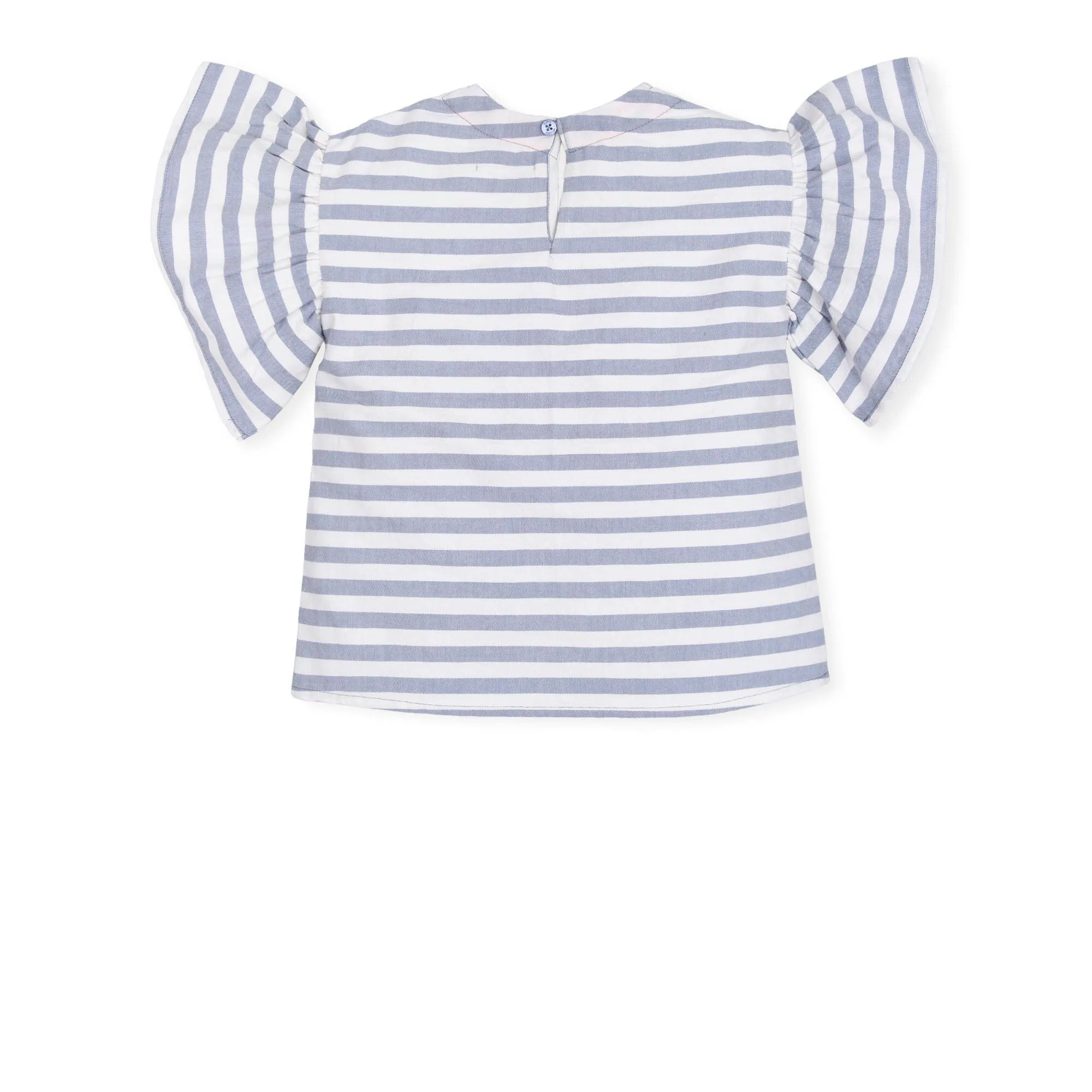 Blue and White Striped Blouse