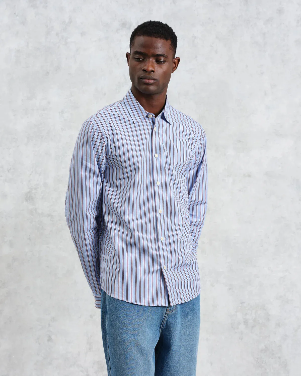 Blue Classic Stripe Trin Shirt