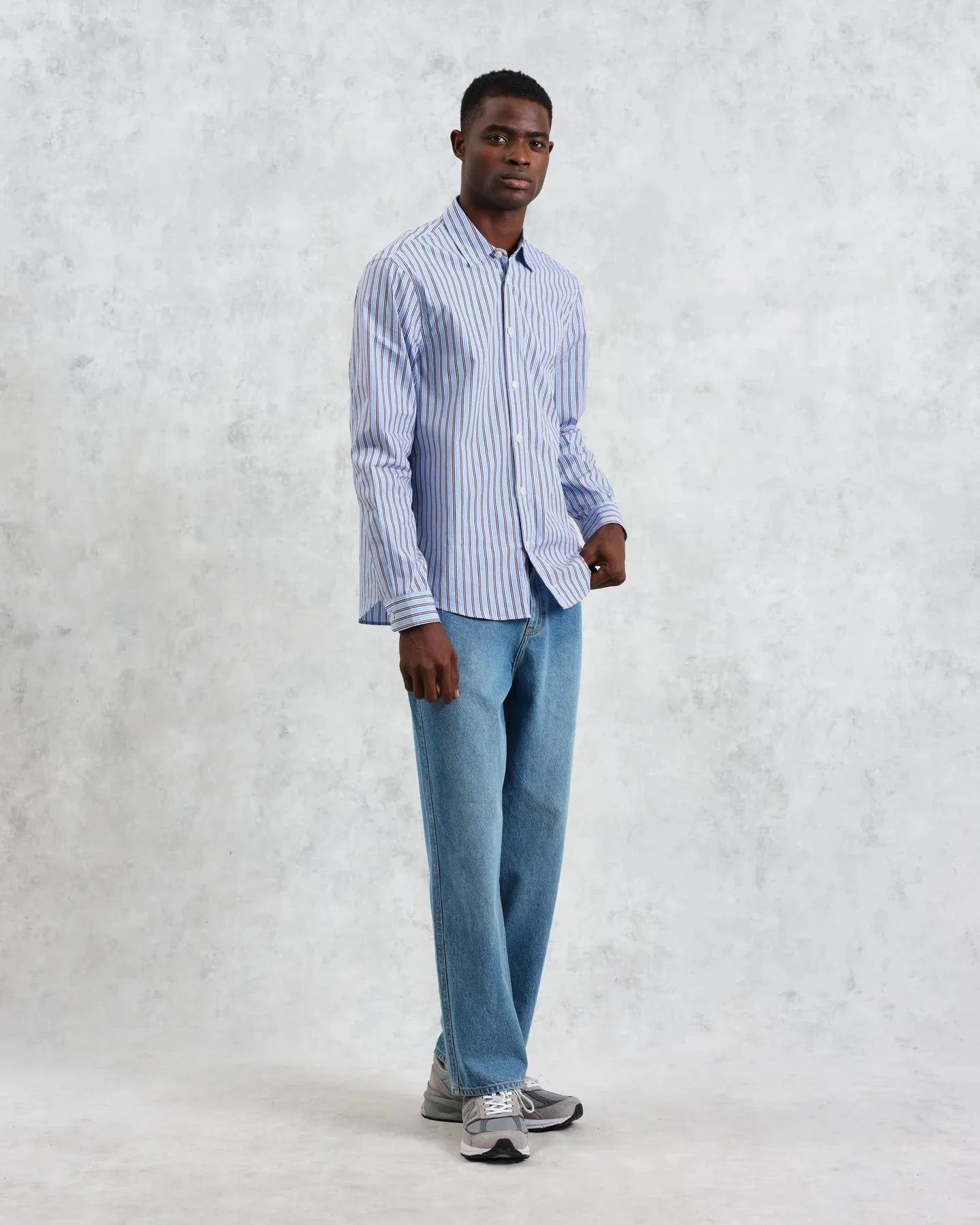 Blue Classic Stripe Trin Shirt