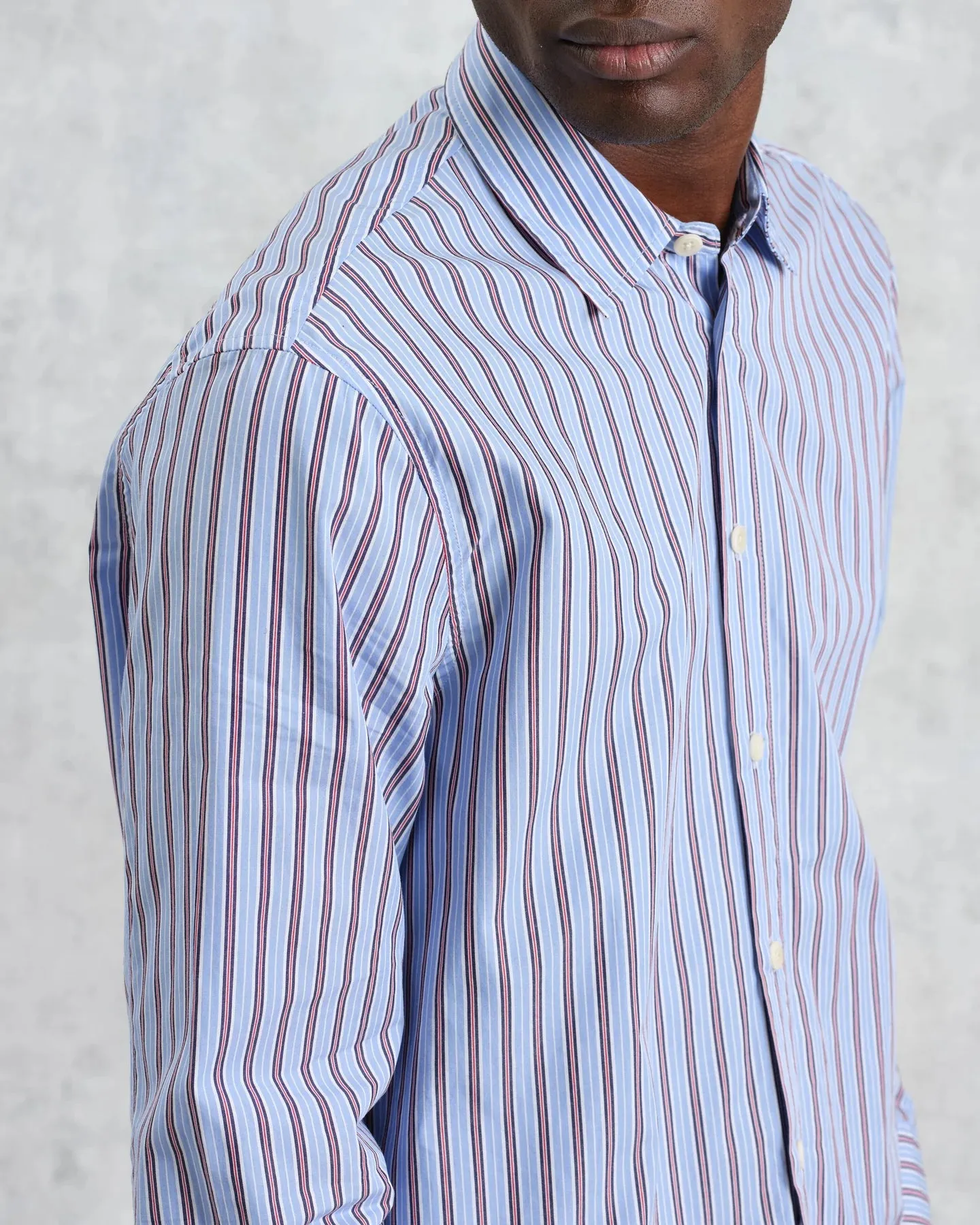 Blue Classic Stripe Trin Shirt