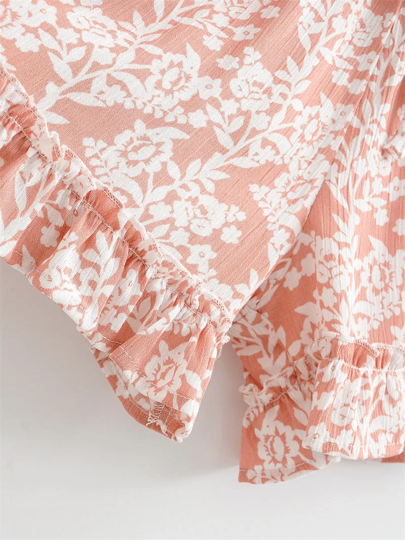 Boho Jumpsuit, Boho Romper, Playsuit, Florence in Pink