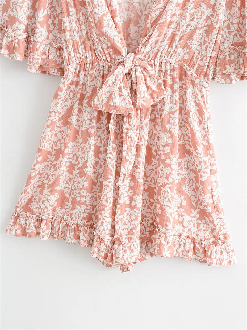 Boho Jumpsuit, Boho Romper, Playsuit, Florence in Pink