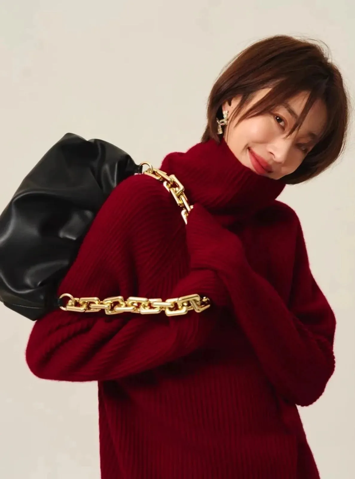 Cashmere-blend Mock Turtleneck Sweater