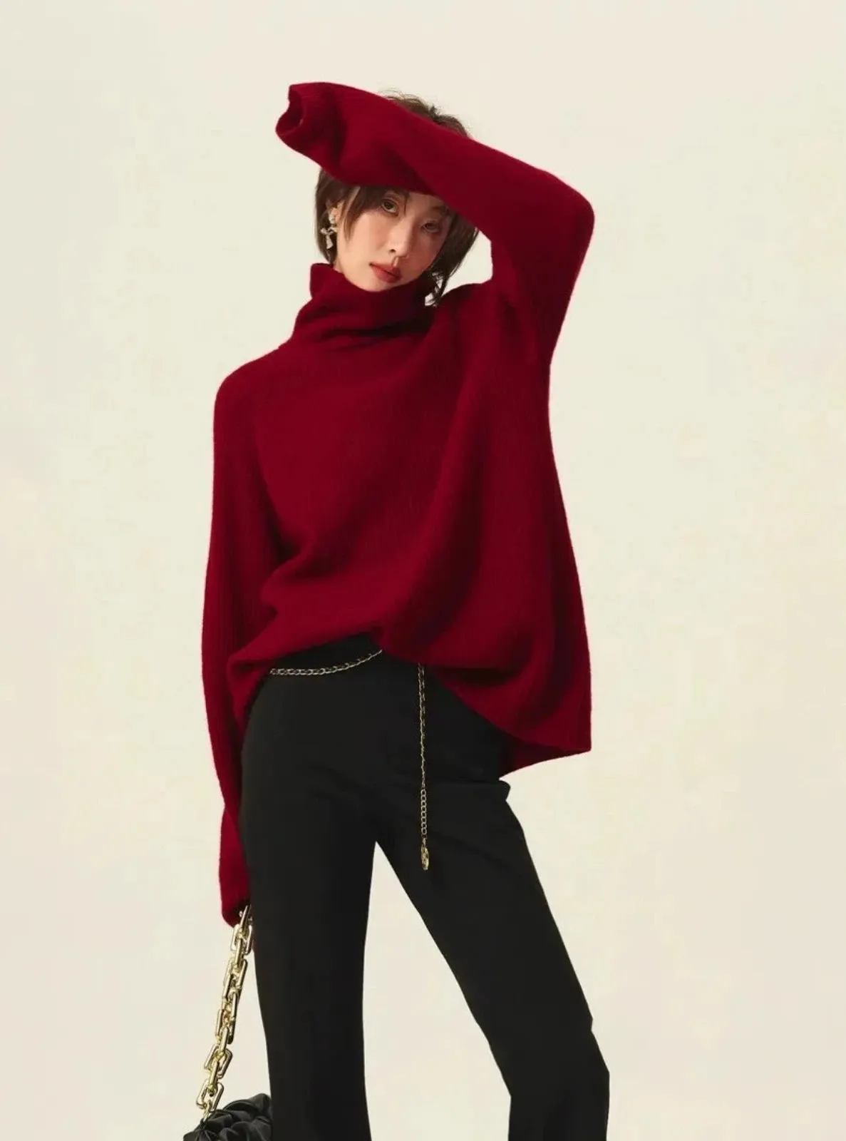 Cashmere-blend Mock Turtleneck Sweater
