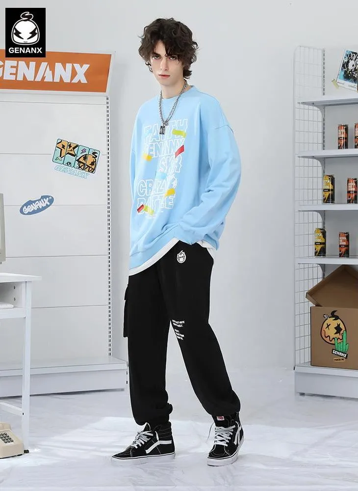 Casual Plain Print Cotton Sporty Pants