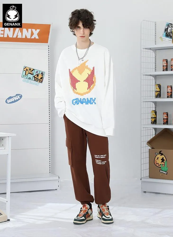 Casual Plain Print Cotton Sporty Pants