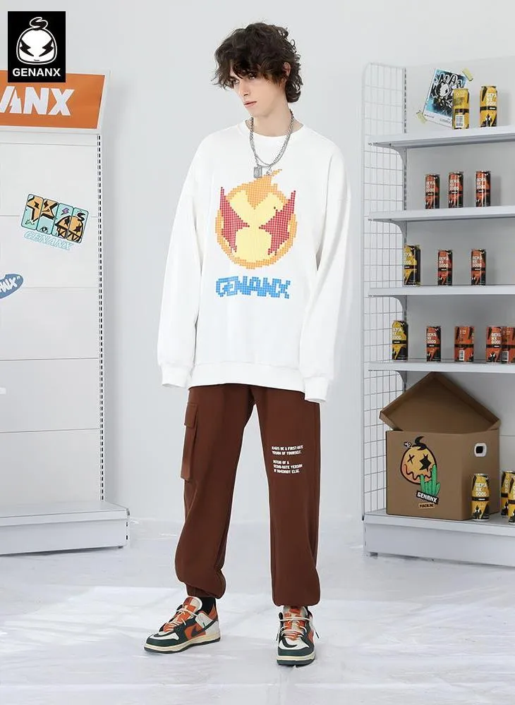 Casual Plain Print Cotton Sporty Pants
