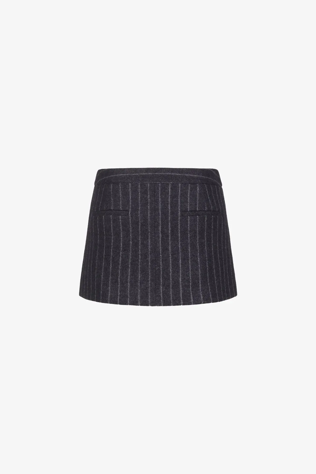Chalk Wool Pinstripe Mini Skirt
