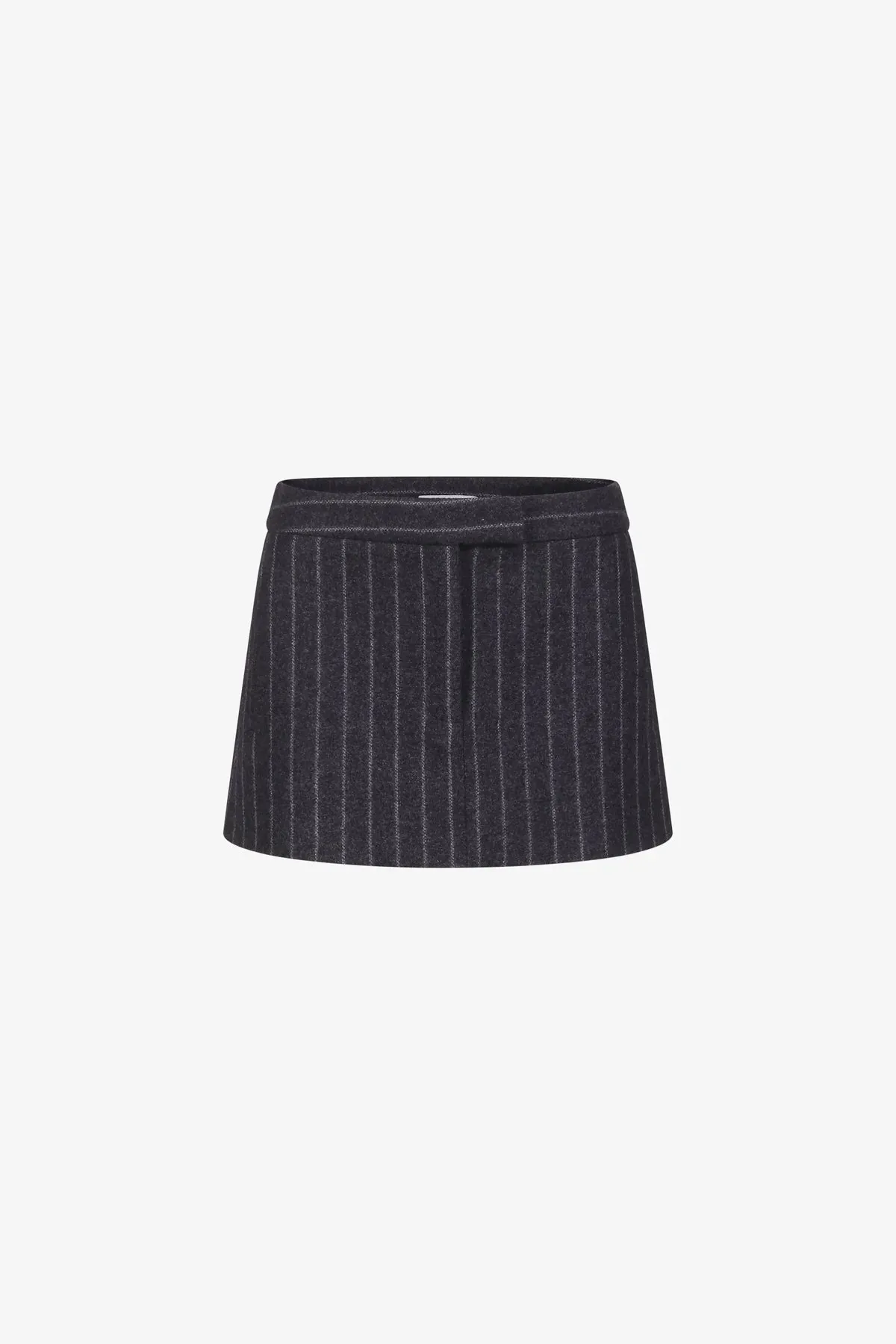 Chalk Wool Pinstripe Mini Skirt