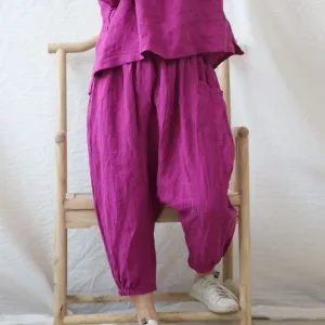 Cotton Linen Loose Harem Pants | Hippie