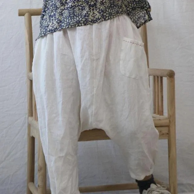 Cotton Linen Loose Harem Pants | Hippie