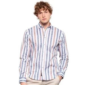 Cross Hatch Striped Button Down Shirt