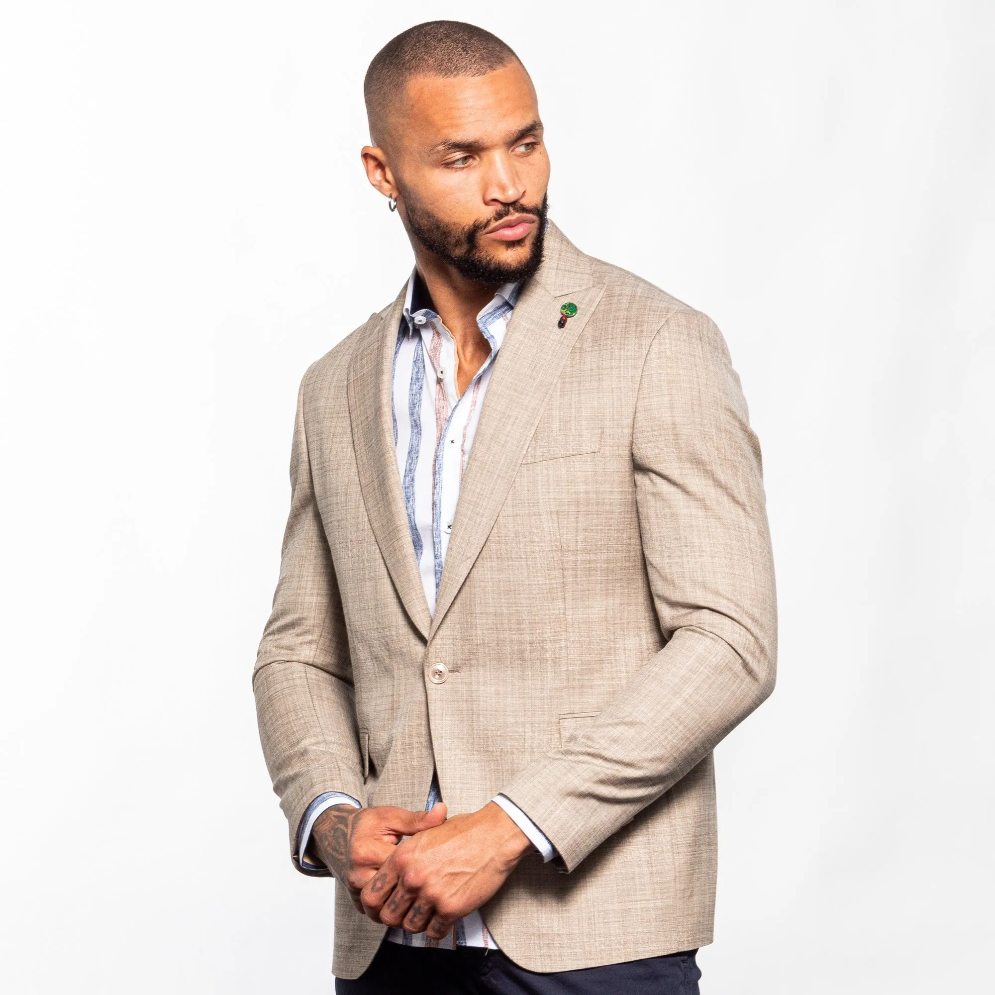 Cross Hatch Striped Button Down Shirt