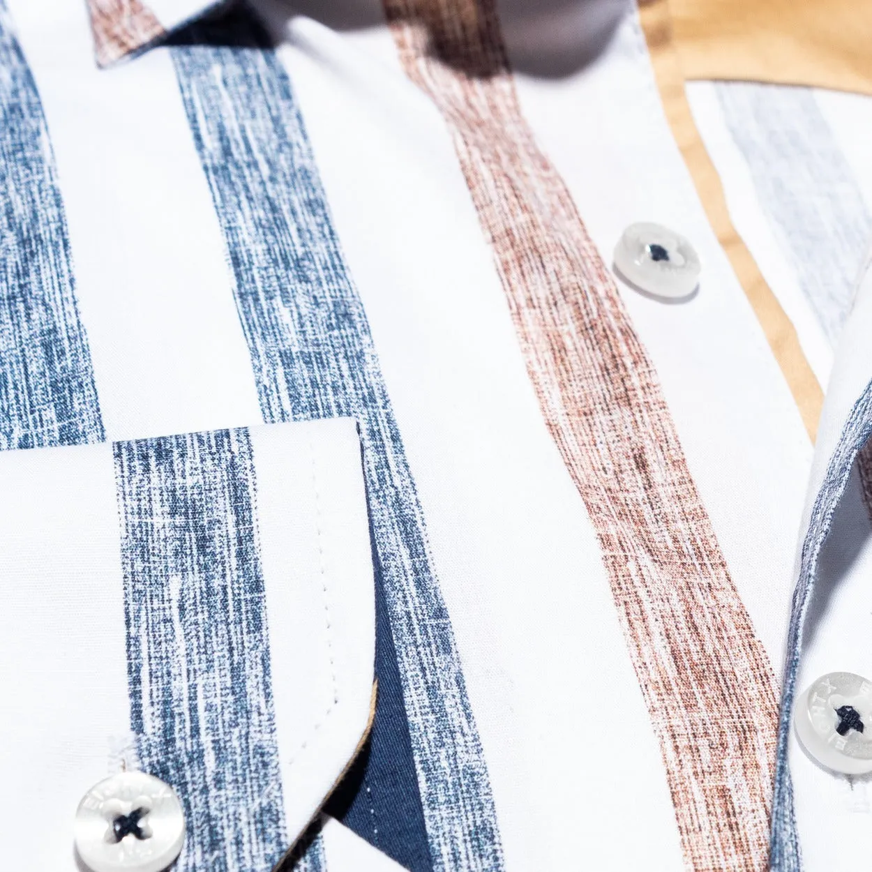 Cross Hatch Striped Button Down Shirt