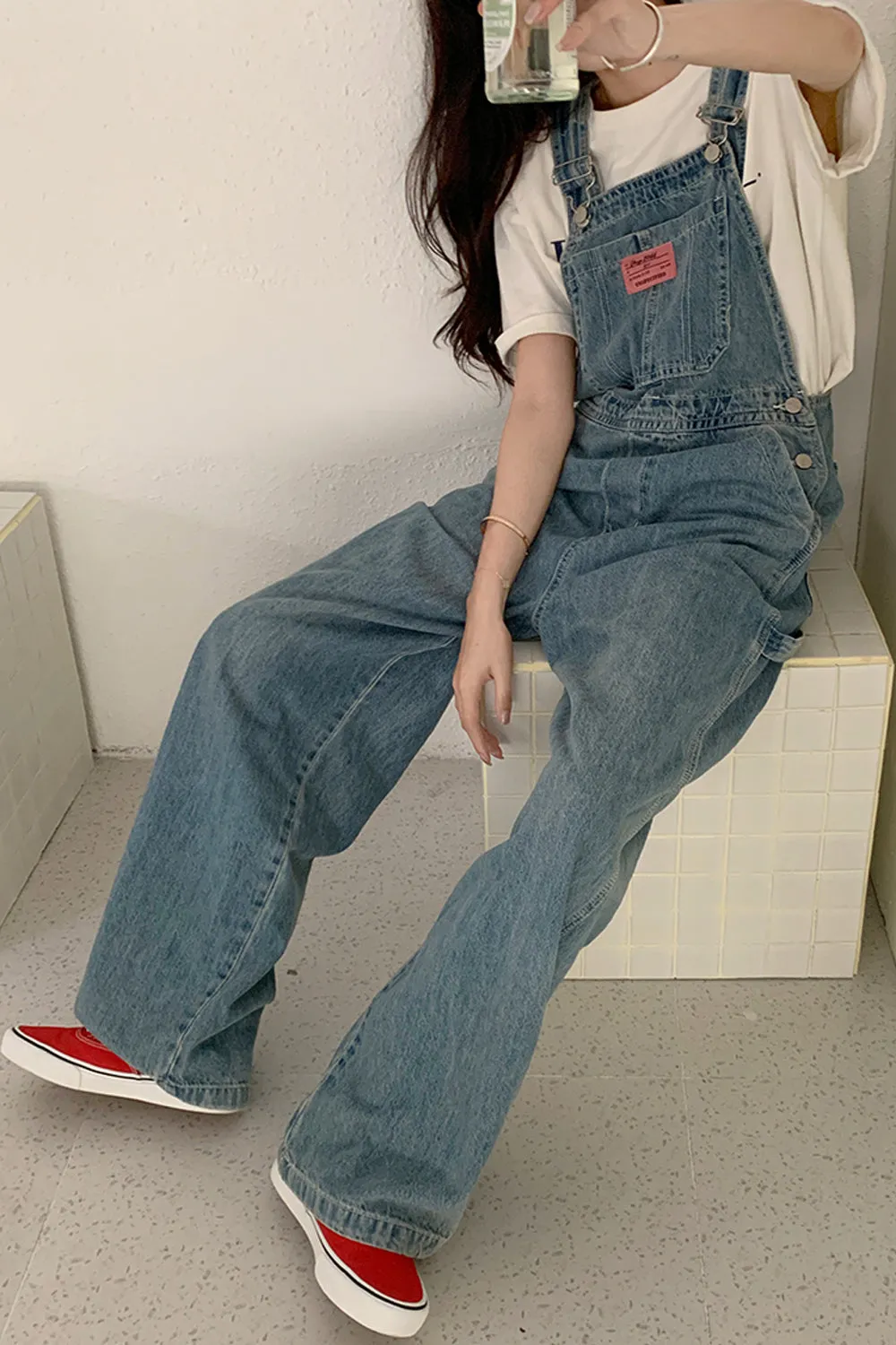 Flytonn-cute winter outfits casual winter outfits christmas outfit party look inspos Loose Long Casual Denim Jumpsuit