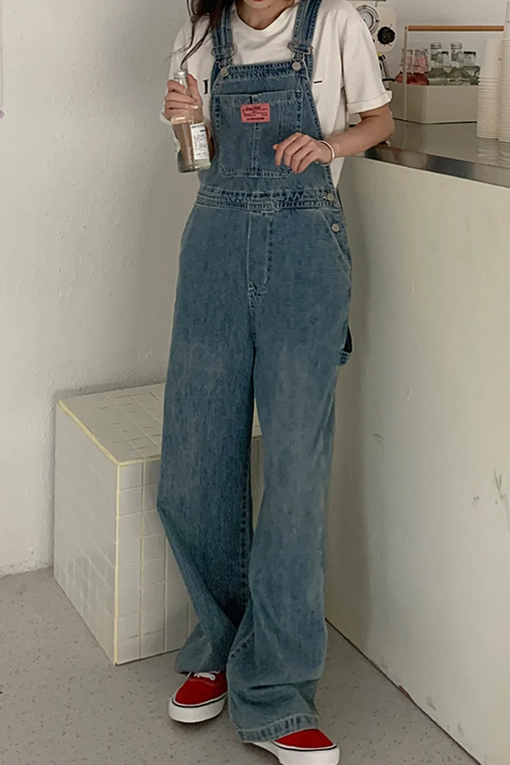 Flytonn-cute winter outfits casual winter outfits christmas outfit party look inspos Loose Long Casual Denim Jumpsuit