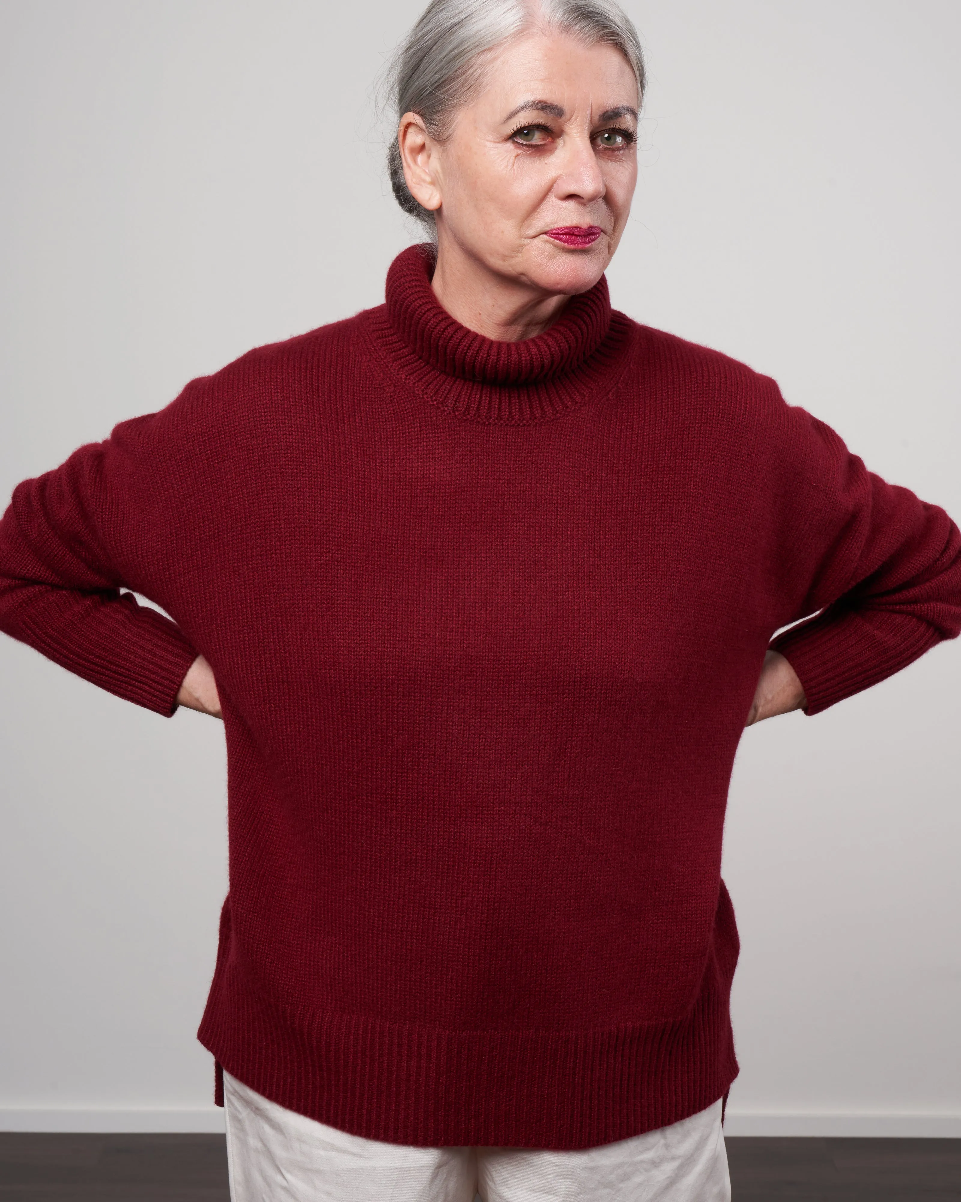 heidi sweater - merlot