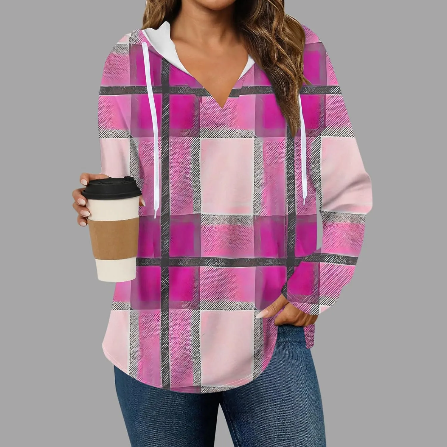 JIEMUXIU Womens Trendy Tops Hoodies for Women Pullover Loose Fit Oversized Sweatshirts Long Sleeve Tops Shirts