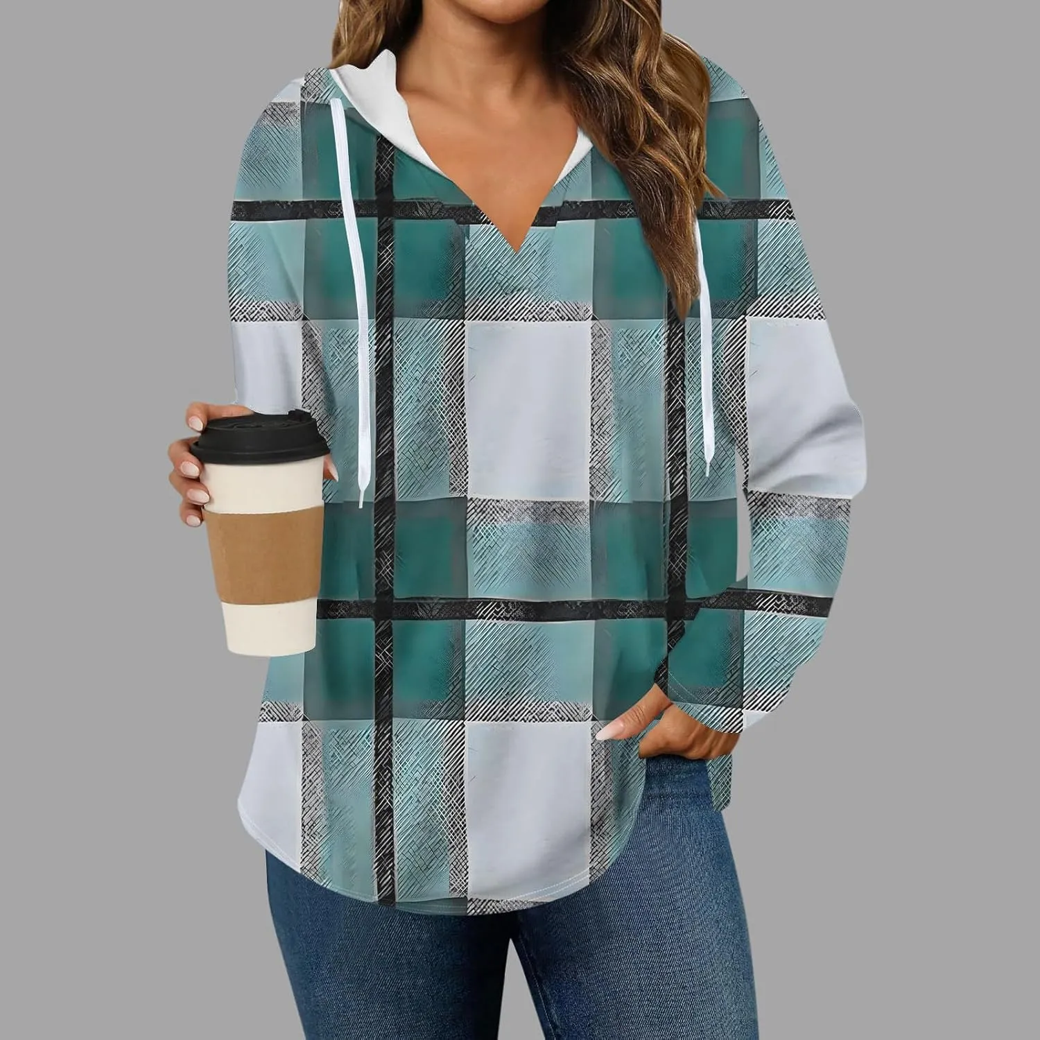 JIEMUXIU Womens Trendy Tops Hoodies for Women Pullover Loose Fit Oversized Sweatshirts Long Sleeve Tops Shirts