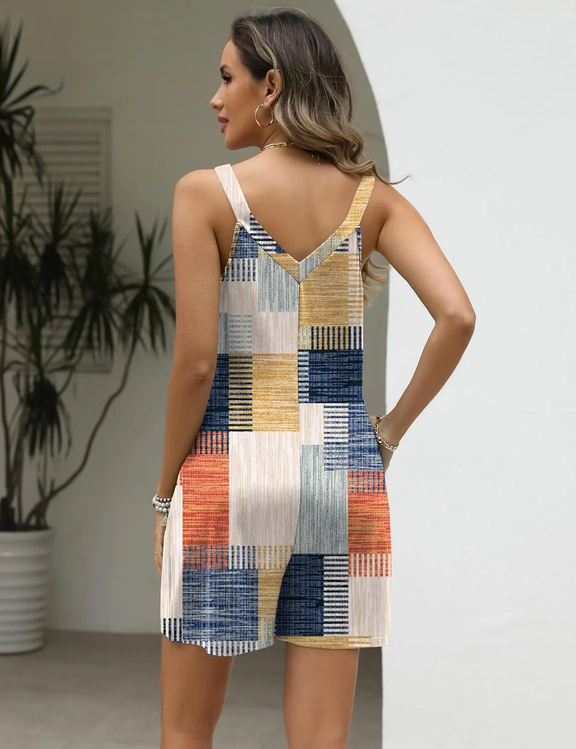 LOMON Rompers for Women 2025 Summer Casual Trendy Sleeveless Shorts Jumpsuits Loose Strap Adjustable Romper with Pockets