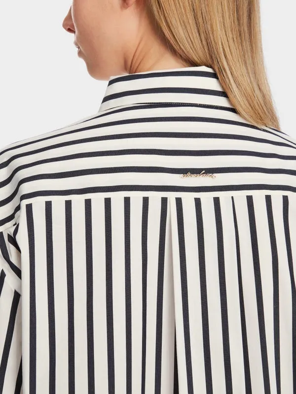 MARC CAIN Stripe Rhinestone Blouse