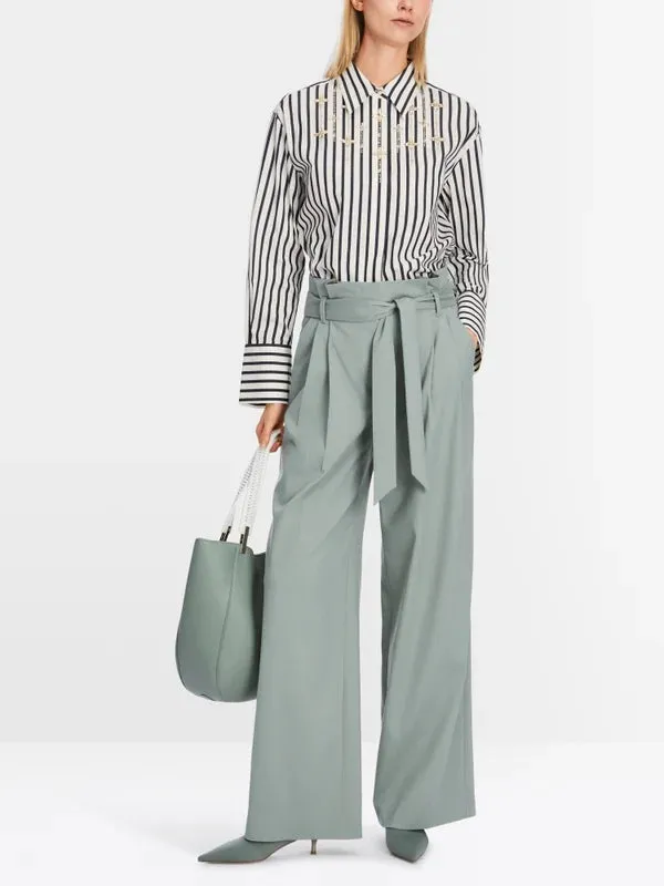MARC CAIN Stripe Rhinestone Blouse