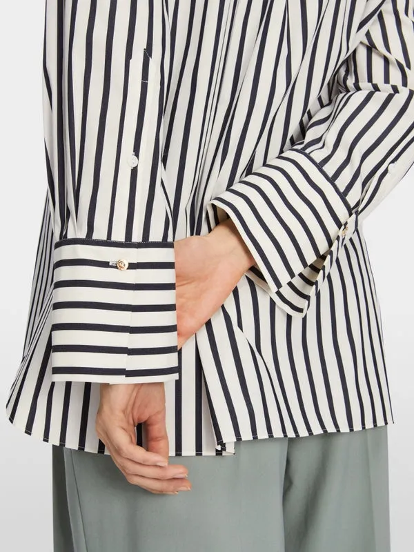 MARC CAIN Stripe Rhinestone Blouse