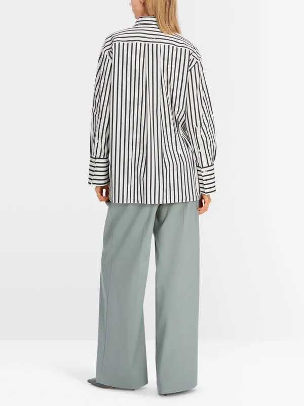 MARC CAIN Stripe Rhinestone Blouse