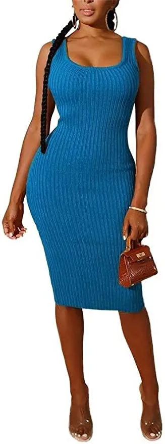 MB FASHION Cable-Knit Turtleneck Sweater and Ribbed Midi Dress Set 6273 LAST S