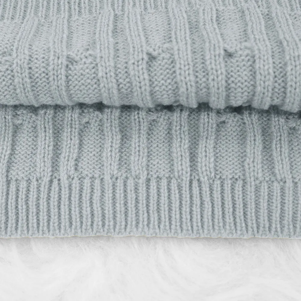 MB FASHION Cable-Knit Turtleneck Sweater and Ribbed Midi Dress Set 6273 LAST S