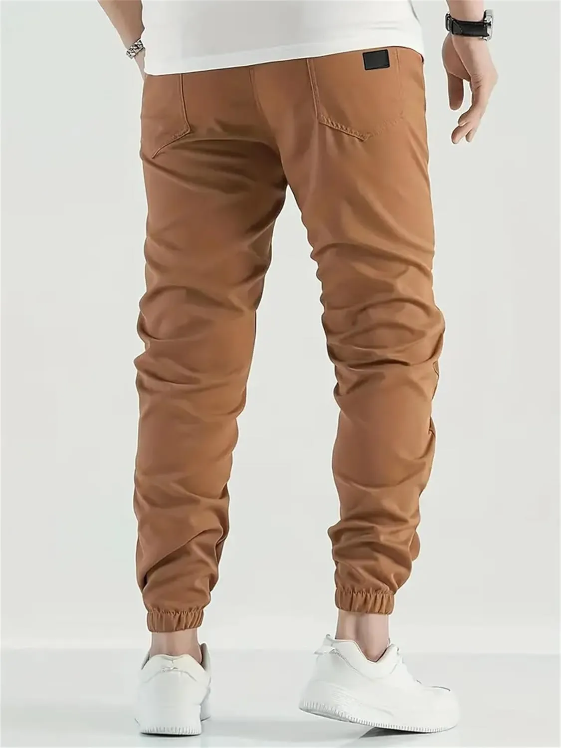 Men's Casual Pants Drawstring Cargo Joggers Comfy Track Pants Durable Twill for Hiking & Outdoor Excursions