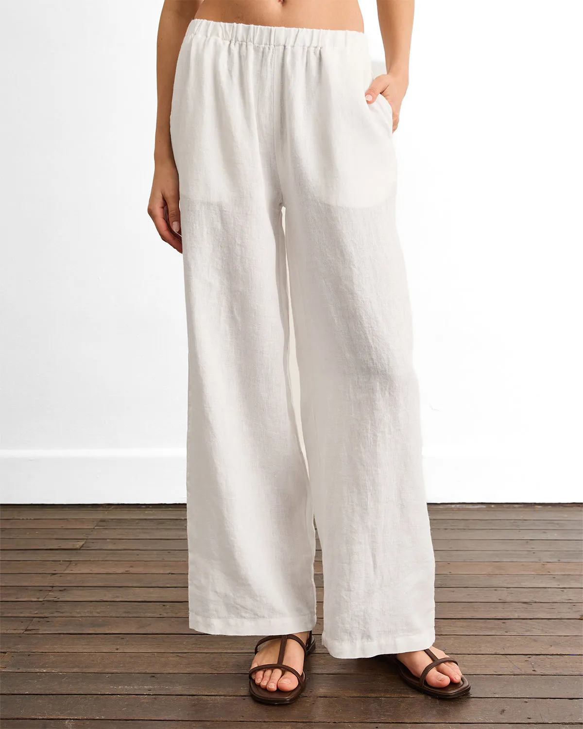 Piazza Linen Pants in White