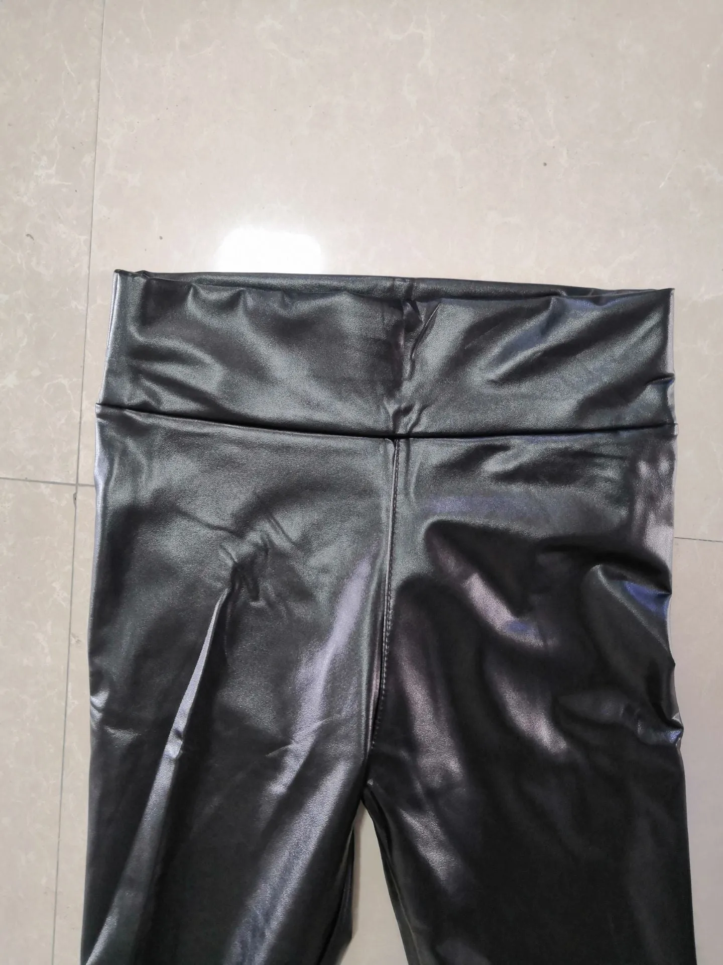 Reflective Sexy Hip Leather Pants Elastic High Waist Leggings