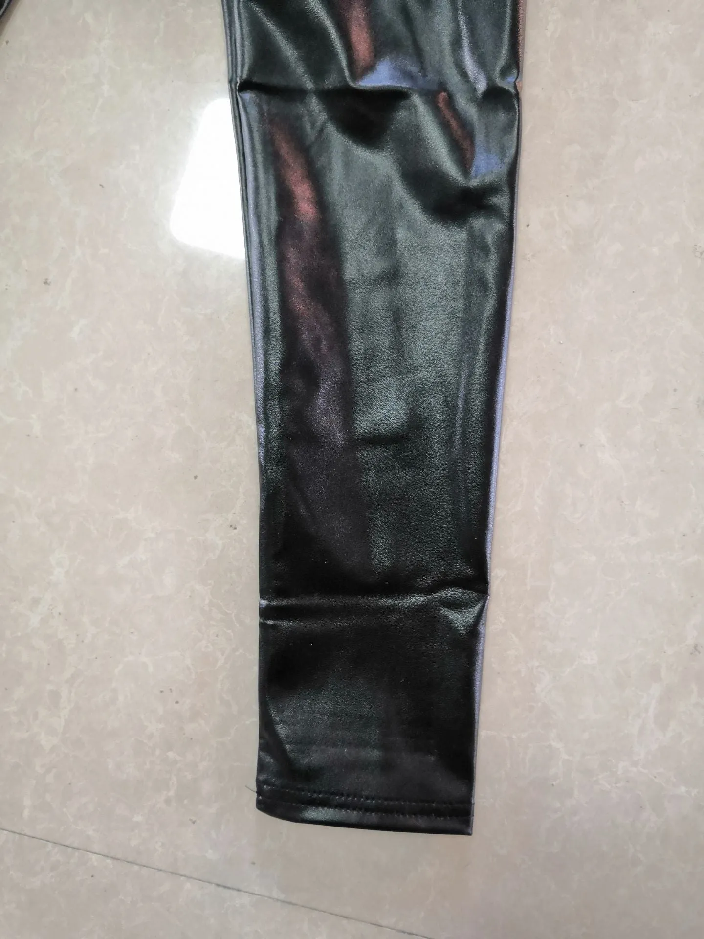 Reflective Sexy Hip Leather Pants Elastic High Waist Leggings