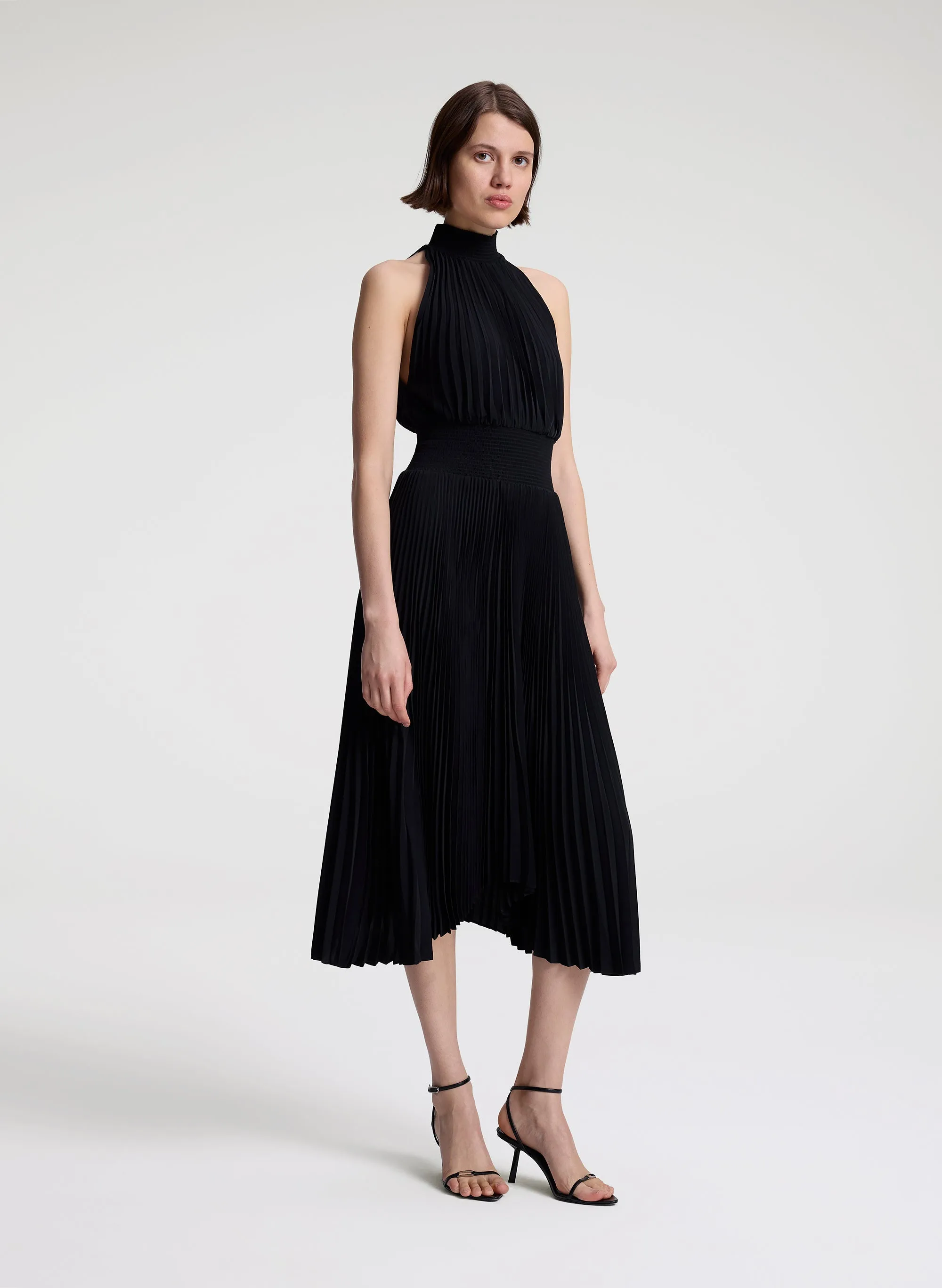 Renzo Matte Pleated Dress