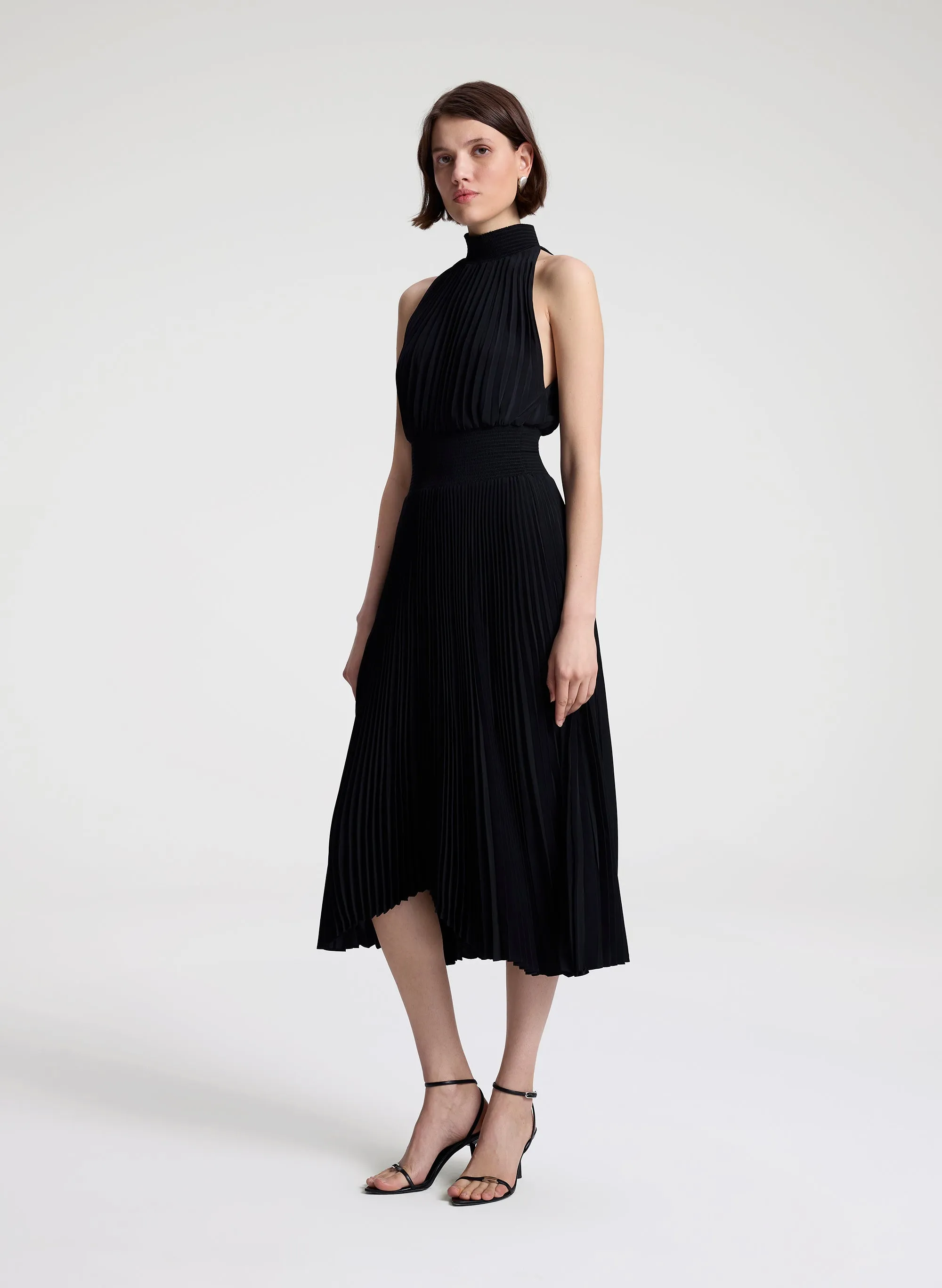 Renzo Matte Pleated Dress