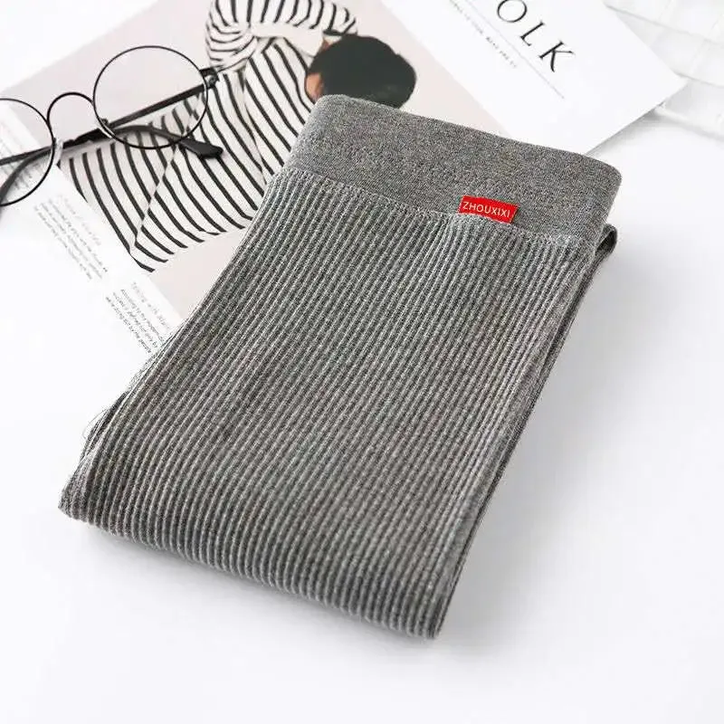 Ribbed Leggings For Women High Waist Warm Cotton Pants