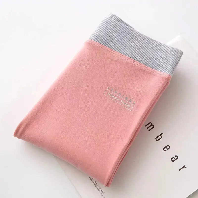 Ribbed Leggings For Women High Waist Warm Cotton Pants