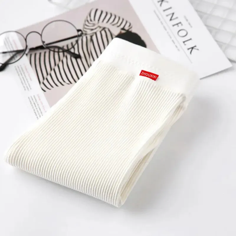 Ribbed Leggings For Women High Waist Warm Cotton Pants