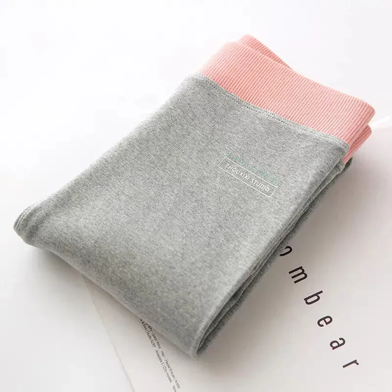 Ribbed Leggings For Women High Waist Warm Cotton Pants