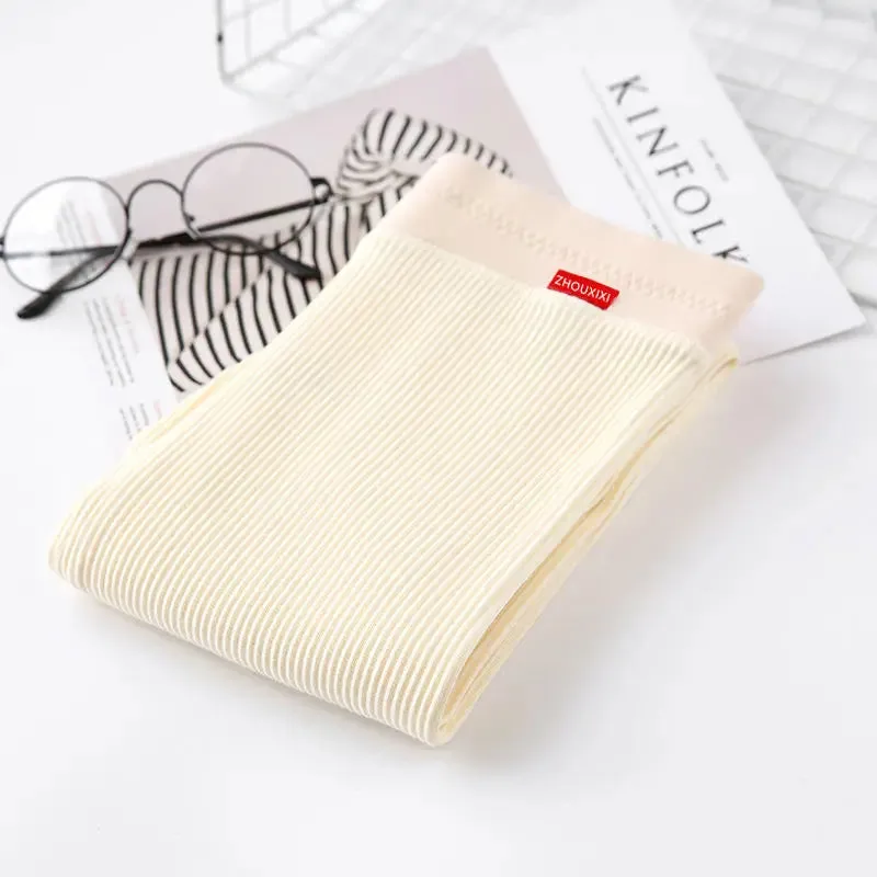 Ribbed Leggings For Women High Waist Warm Cotton Pants
