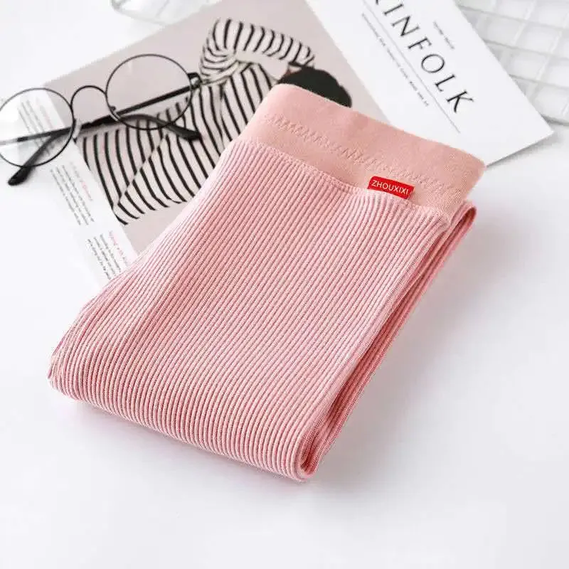Ribbed Leggings For Women High Waist Warm Cotton Pants
