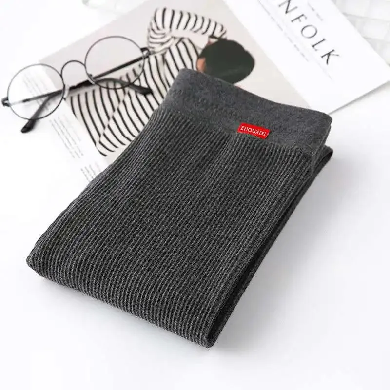 Ribbed Leggings For Women High Waist Warm Cotton Pants