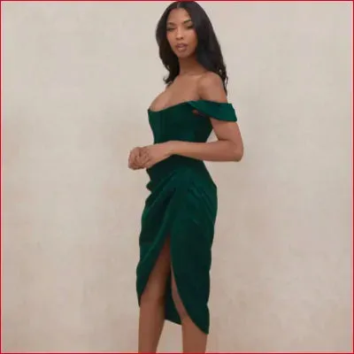 Satin Corset Off Shoulder Bodycon Women’s Dress