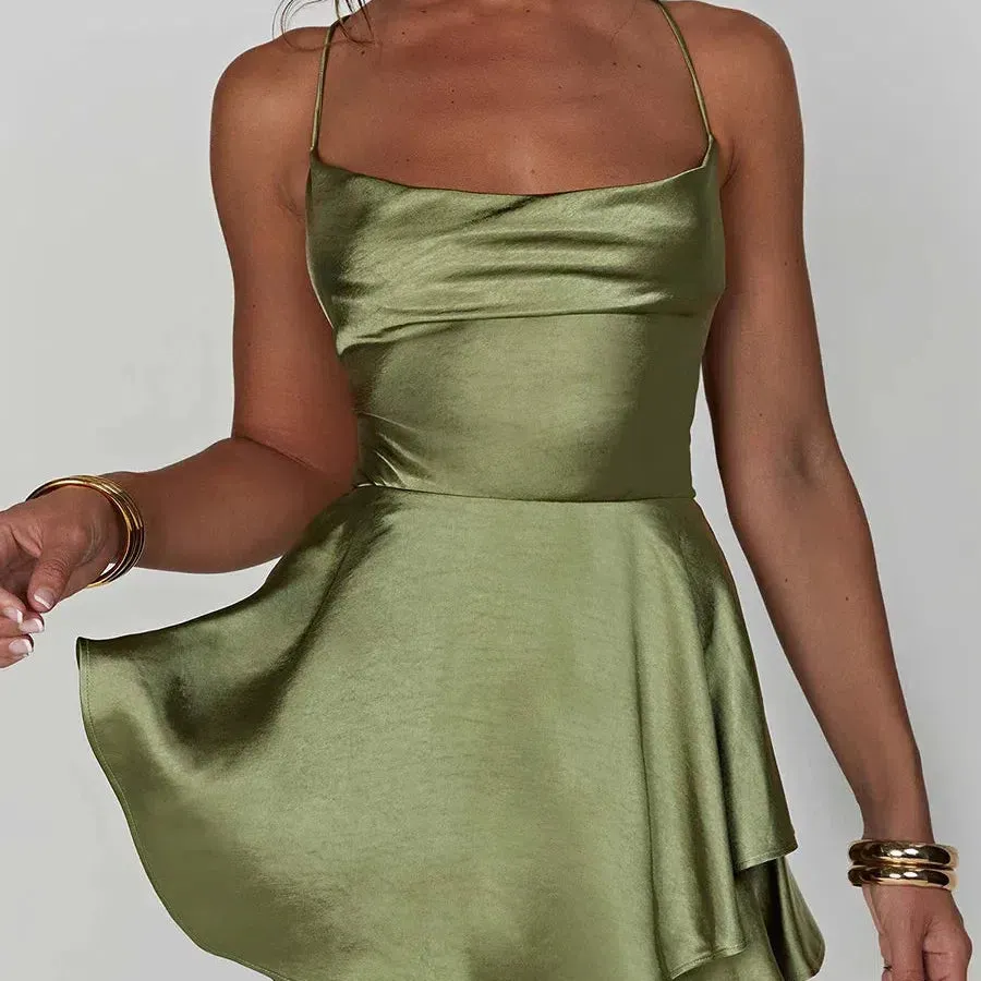 Simple Corset Dresses Women Solid Color Cami Playsuit