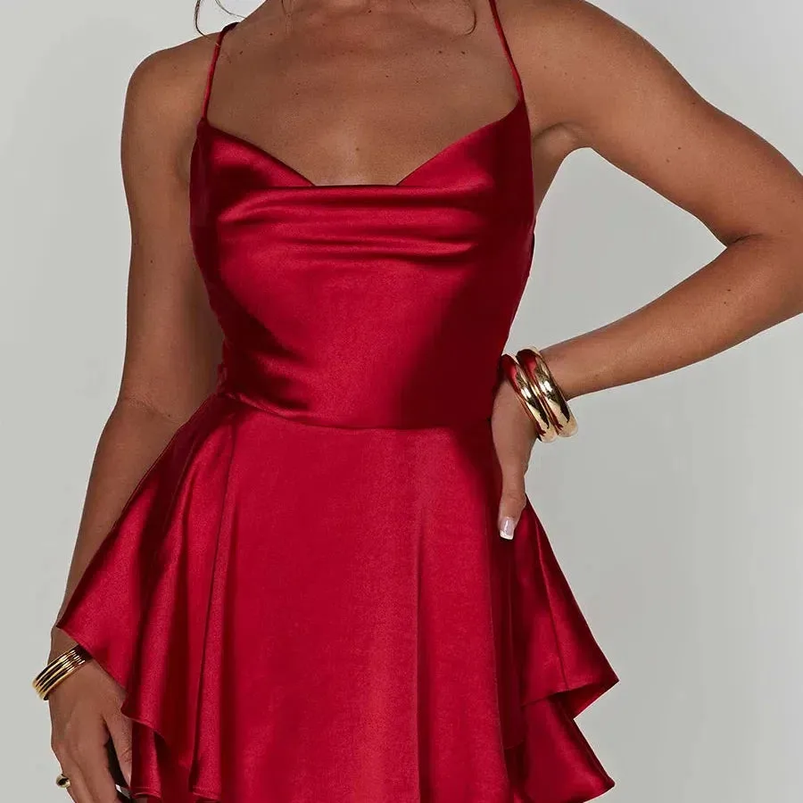 Simple Corset Dresses Women Solid Color Cami Playsuit