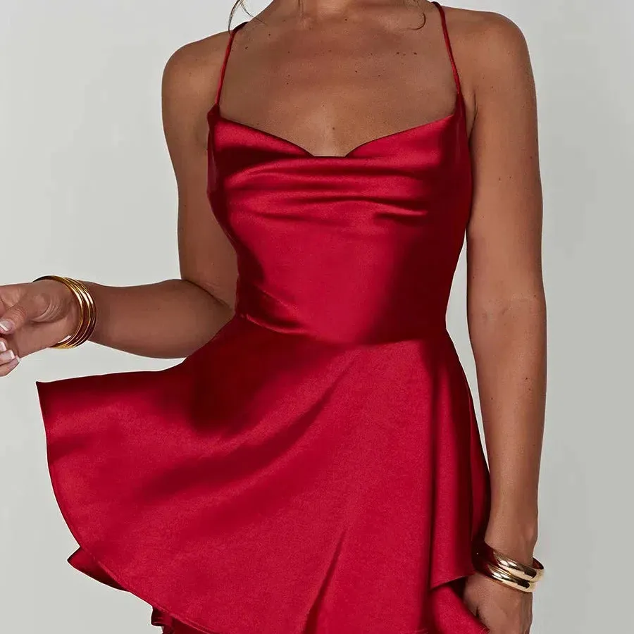 Simple Corset Dresses Women Solid Color Cami Playsuit