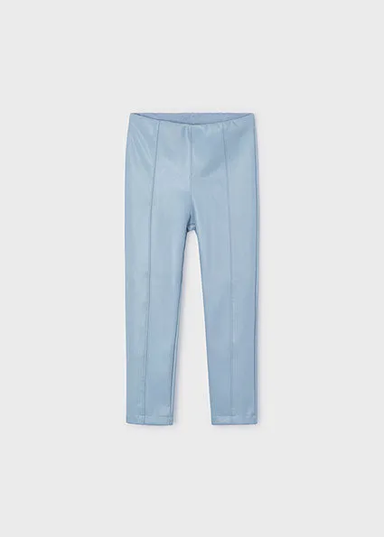 Sky Blue Leather Leggings