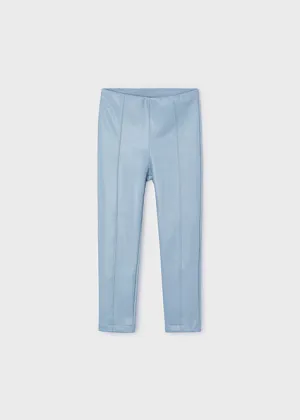 Sky Blue Leather Leggings
