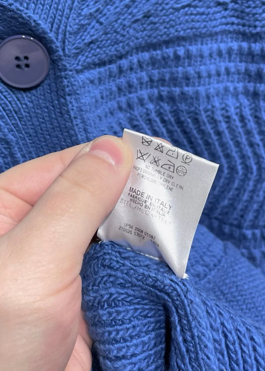 Stella McCartney Cerulean Blue Oversized Chunky Cardigan